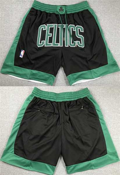 Mens Boston Celtics Black Shorts (Run Small)->nba shorts->NBA Jersey